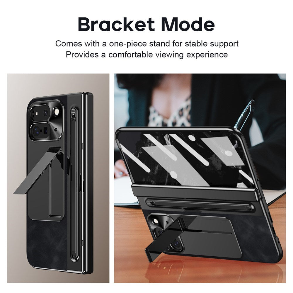 EIDERWOOD Google Pixel 10 Pro Fold Deksel med Bakside i Kunstskinn - Kickstand - Stylusholder - Svart