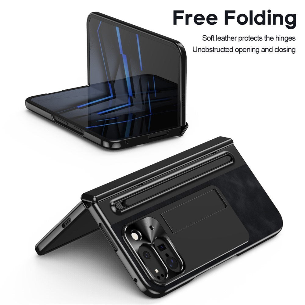 EIDERWOOD Google Pixel 10 Pro Fold Deksel med Bakside i Kunstskinn - Kickstand - Stylusholder - Svart