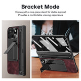EIDERWOOD Google Pixel 10 Pro Fold Deksel med Bakside i Kunstskinn - Kickstand - Stylusholder - Svart / Vinrød