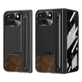 EIDERWOOD Google Pixel 10 Pro Fold Deksel med Bakside i Kunstskinn - Kickstand - Stylusholder - Svart / Brun