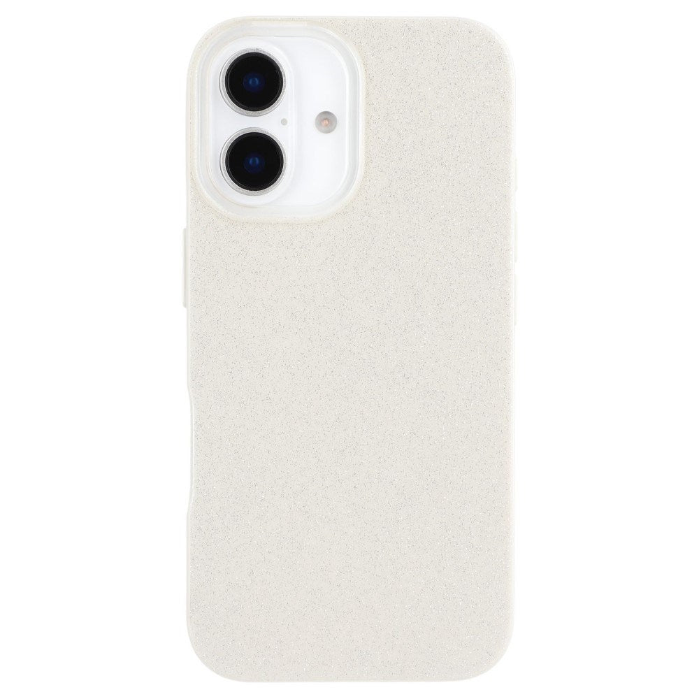EIDERWOOD IPhone 16 Fleksibelt Plast Deksel med Glitter - Hvit