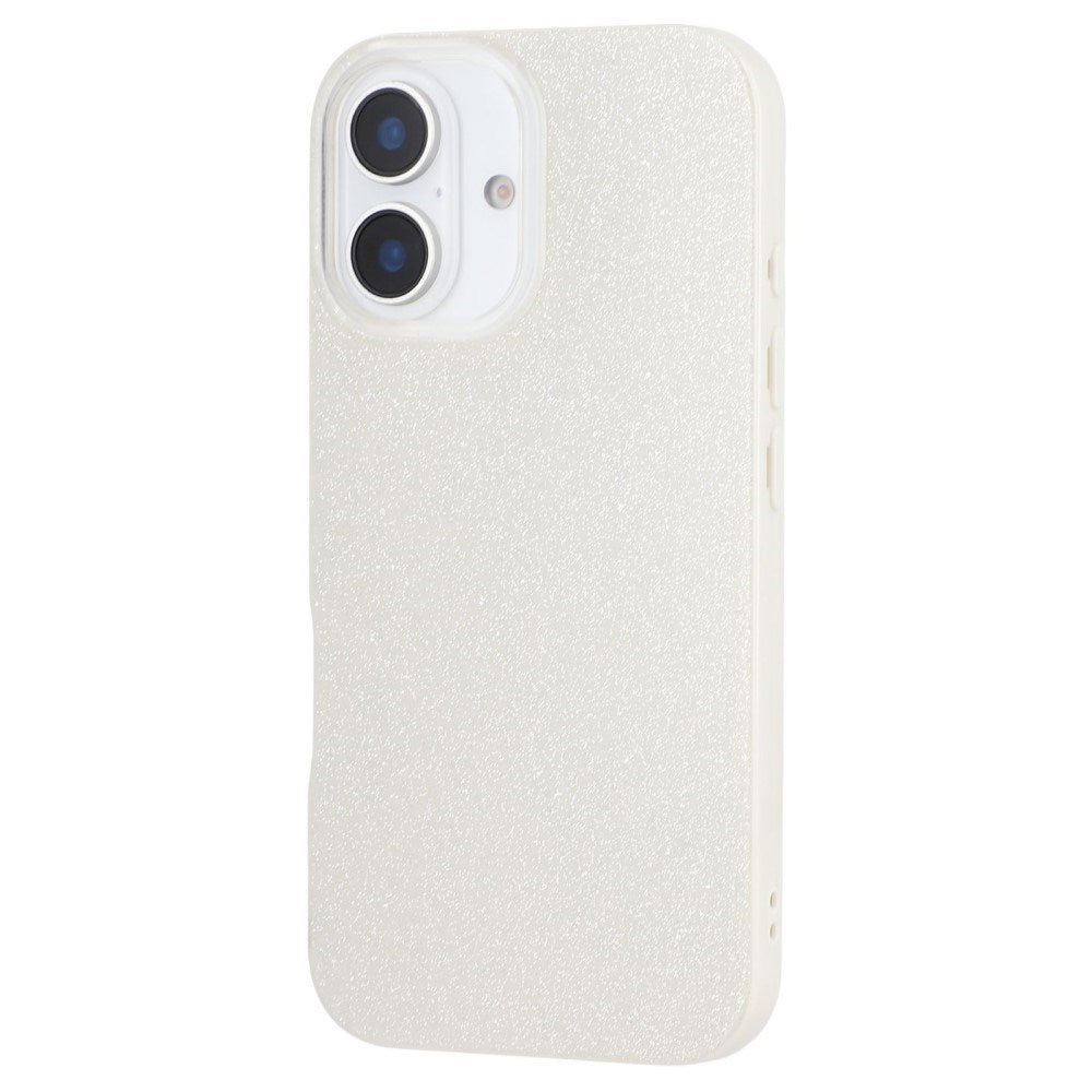 EIDERWOOD IPhone 16 Fleksibelt Plast Deksel med Glitter - Hvit