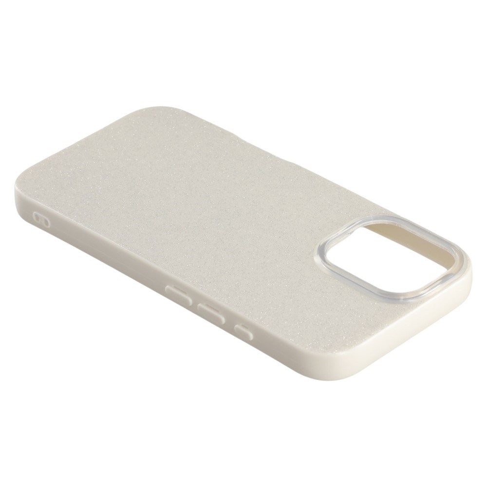 EIDERWOOD IPhone 16 Fleksibelt Plast Deksel med Glitter - Hvit