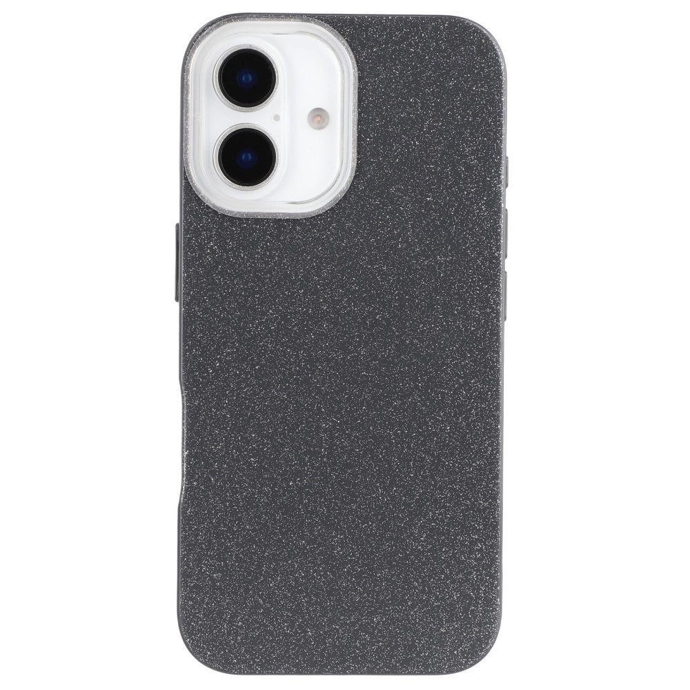 EIDERWOOD IPhone 16 Fleksibelt Plast Deksel med Glitter - Svart