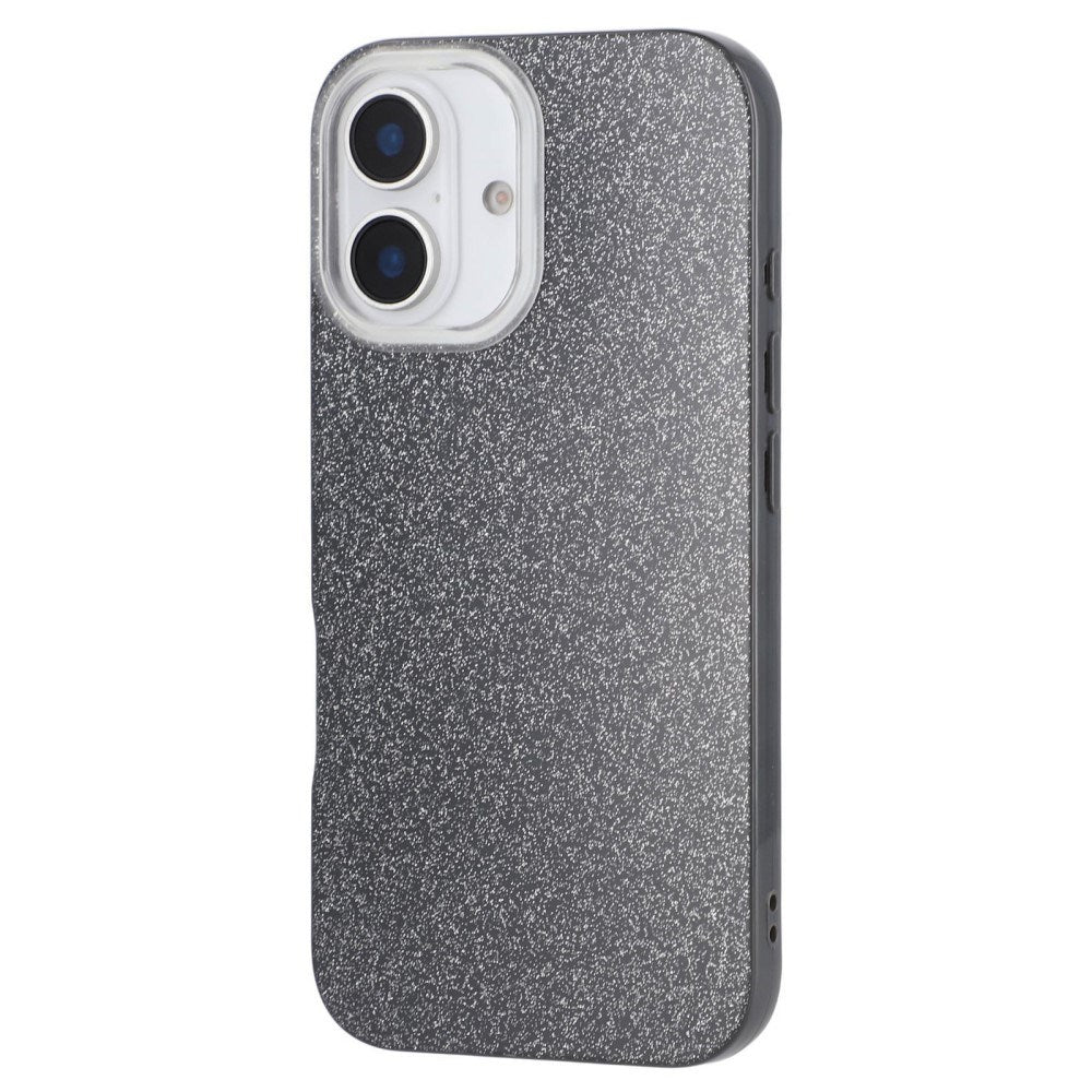 EIDERWOOD IPhone 16 Fleksibelt Plast Deksel med Glitter - Svart