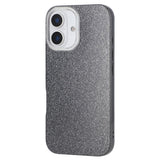 EIDERWOOD IPhone 16 Fleksibelt Plast Deksel med Glitter - Svart