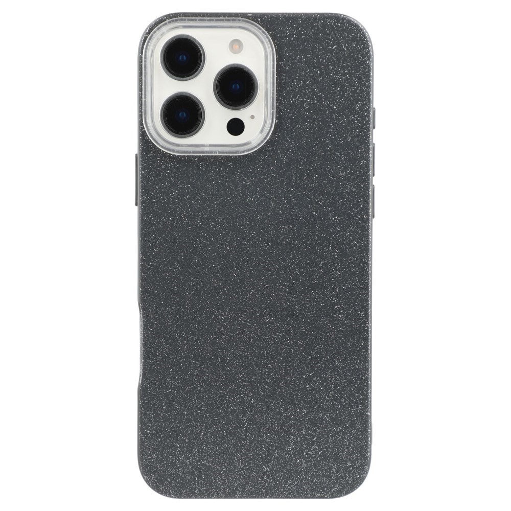 EIDERWOOD IPhone 16 Pro Fleksibelt Plast Deksel med Glitter - Svart