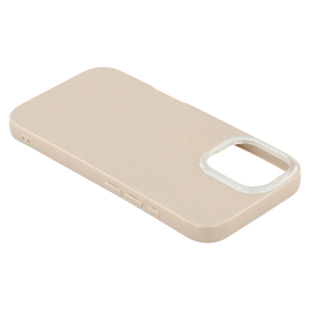 EIDERWOOD IPhone 16 Pro Fleksibelt Plast Deksel med Glitter - Beige