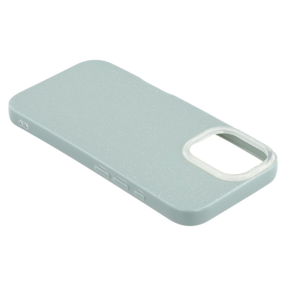 EIDERWOOD IPhone 16 Pro Fleksibelt Plast Deksel med Glitter - Lysegrønn