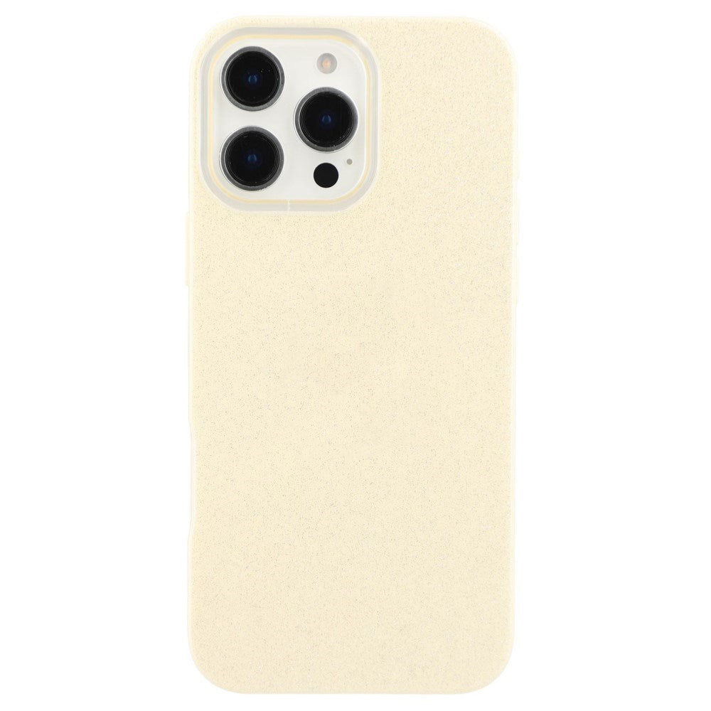 EIDERWOOD IPhone 16 Pro Fleksibelt Plast Deksel med Glitter - Gul
