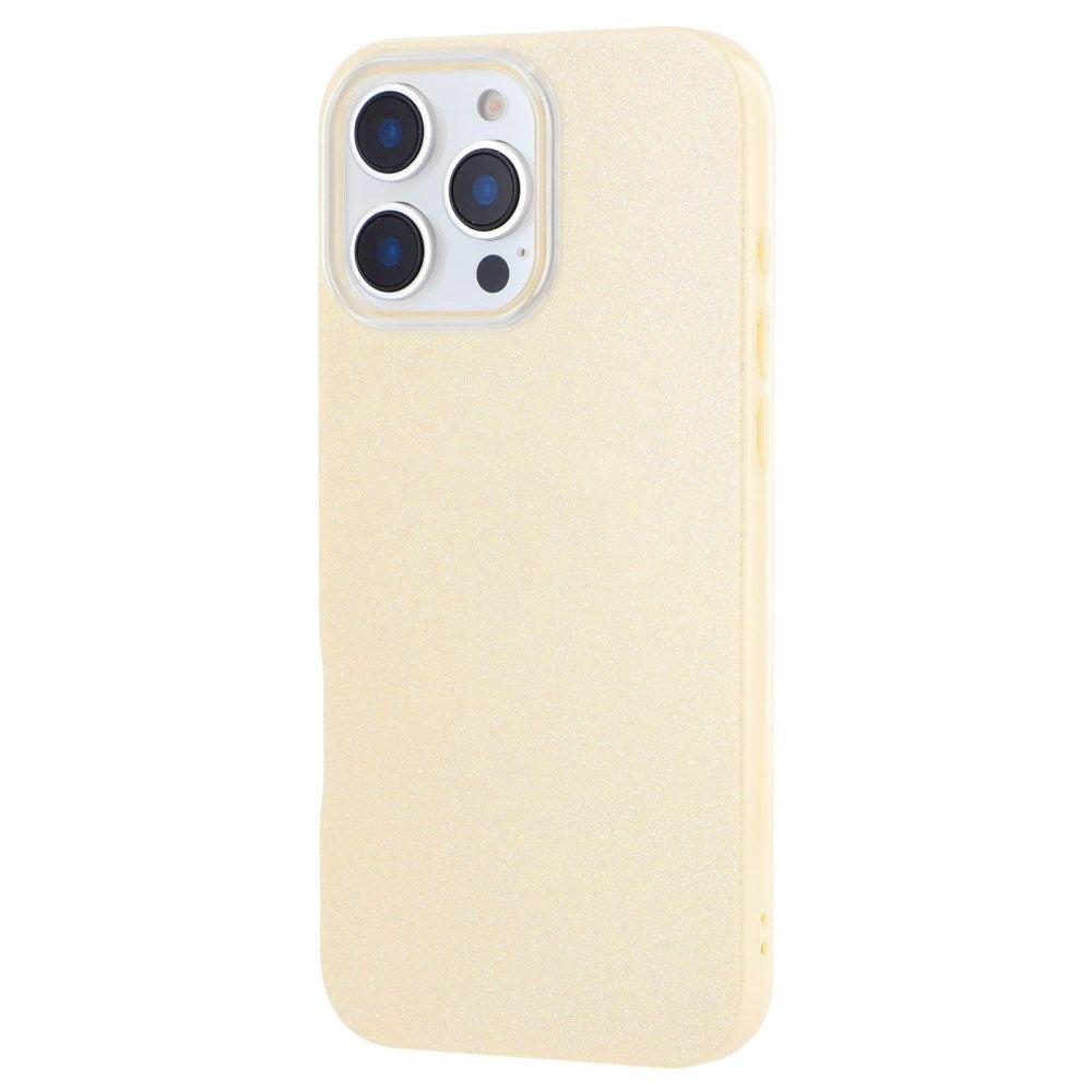 EIDERWOOD IPhone 16 Pro Fleksibelt Plast Deksel med Glitter - Gul