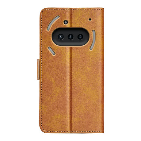 EIDERWOOD Nothing Phone (3a) Kunstskinn Flip Deksel m. Lommebok & Stativfunksjon - Lysbrun