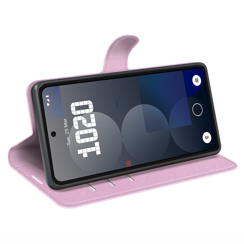 EIDERWOOD Nothing Phone (3a) Pro Kunstskinn Flip Deksel med Kortholder & Ståfunksjon - Rosa