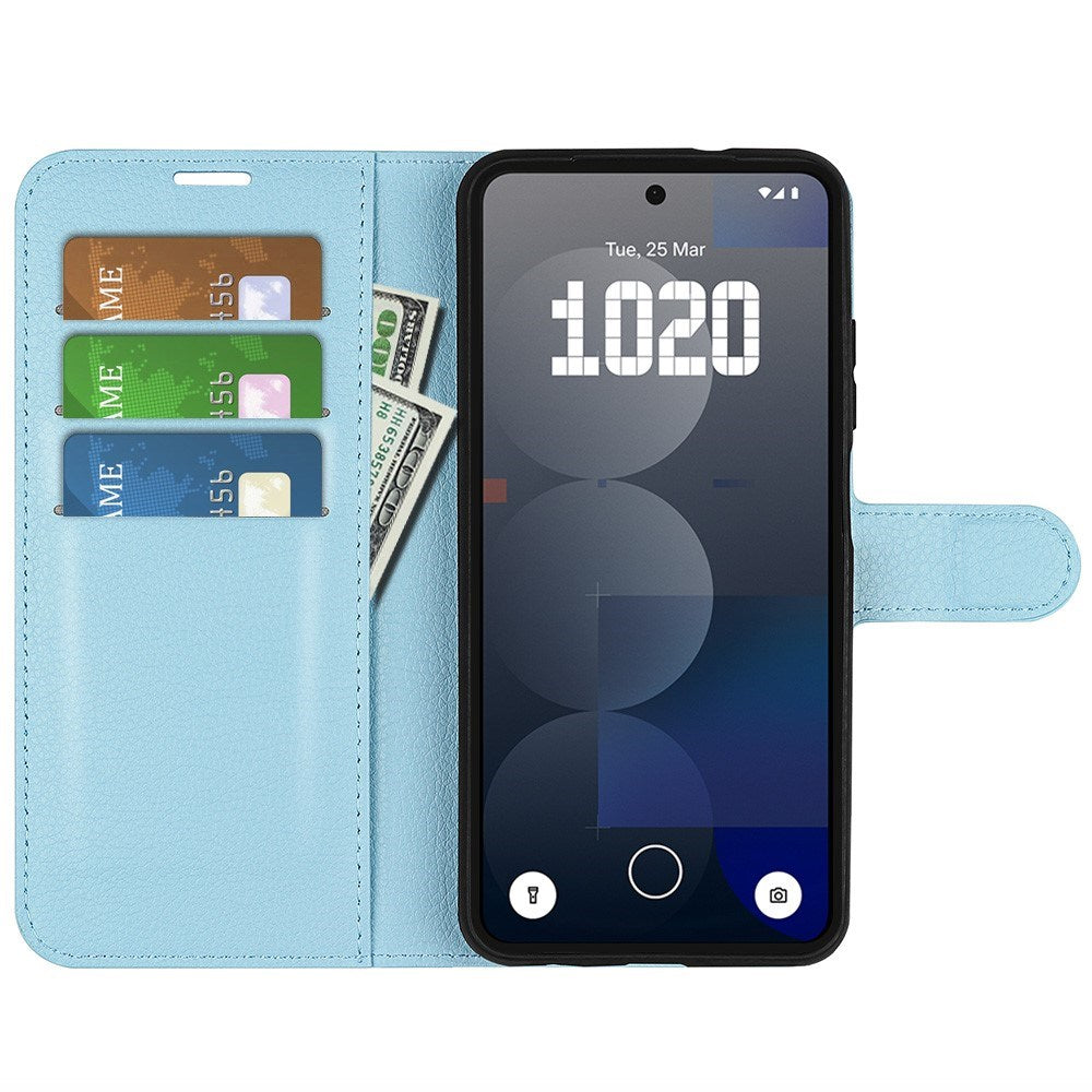 EIDERWOOD Nothing Phone (3a) Pro Kunstskinn Flip Deksel med Kortholder & Ståfunksjon - Blå