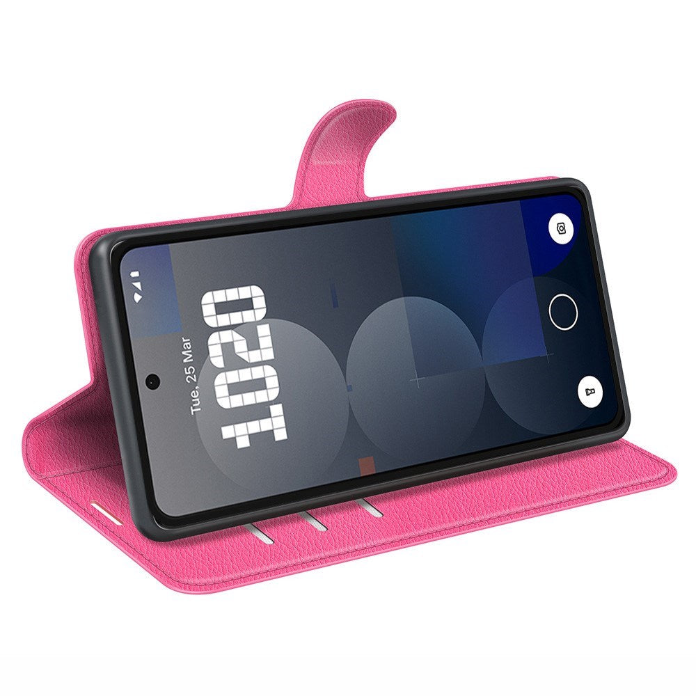 EIDERWOOD Nothing Phone (3a) Pro Kunstskinn Flip Deksel med Kortholder & Ståfunksjon - Pink
