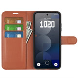 EIDERWOOD Nothing Phone (3a) Pro Kunstskinn Flip Deksel med Kortholder & Ståfunksjon - Brun