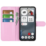 EIDERWOOD Nothing Phone (3a) Kunstskinn Flip Deksel med Kortholder & Ståfunksjon - Rosa