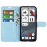 EIDERWOOD Nothing Phone (3a) Kunstskinn Flip Deksel med Kortholder & Ståfunksjon - Blå