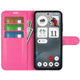 EIDERWOOD Nothing Phone (3a) Kunstskinn Flip Deksel med Kortholder & Ståfunksjon - Pink