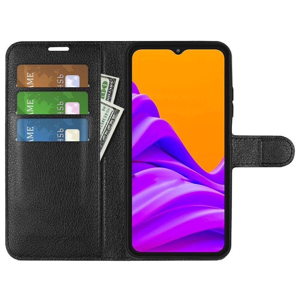 EIDERWOOD Samsung Galaxy Xcover 7 Pro Kunstskinn Flip Deksel m. Kortholder & Ståfunksjon - Svart
