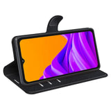 EIDERWOOD Samsung Galaxy Xcover 7 Pro Kunstskinn Flip Deksel m. Kortholder & Ståfunksjon - Svart