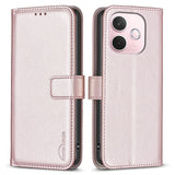 OPPO A5 Pro (4G / 5G) BINFEN Kunstskinn Flip Deksel med Kortholder & Ståfunksjon - Rose Gold