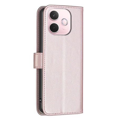 OPPO A5 Pro (4G / 5G) BINFEN Kunstskinn Flip Deksel med Kortholder & Ståfunksjon - Rose Gold