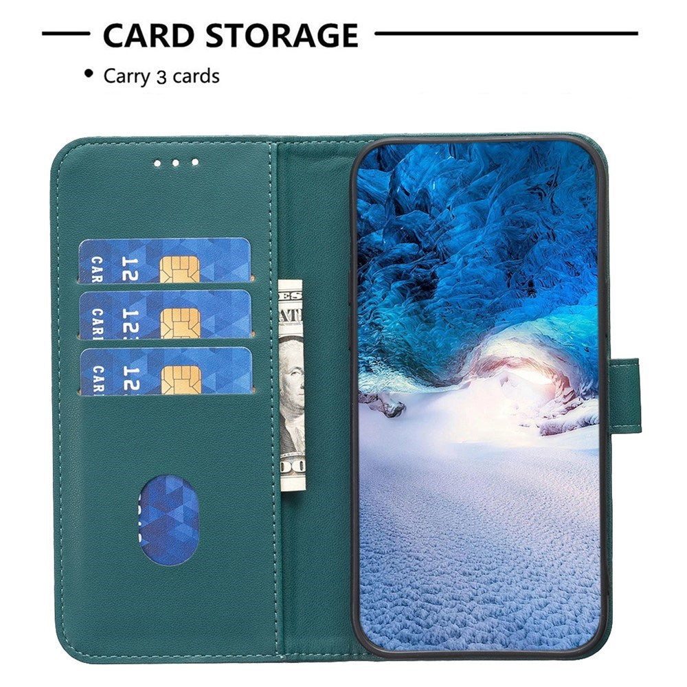 OPPO A5 Pro (4G / 5G) BINFEN Kunstskinn Flip Deksel med Kortholder & Ståfunksjon - Grøn