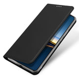 Xiaomi Poco F7 Pro EIDERWOOD Kunstskinn Flip Deksel m. Kortlomme & Stativfunksjon – Svart