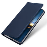 Xiaomi Poco F7 Pro EIDERWOOD Kunstskinn Flip Deksel m. Kortlomme & Stativfunksjon – Blå
