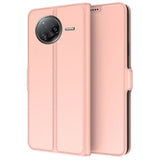Xiaomi Poco F7 Ultra EIDERWOOD Kunstskinn Flip Deksel m. Kortlomme & Stativfunksjon – Rosegull