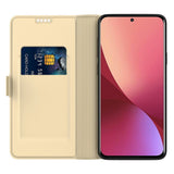 Xiaomi Poco F7 Ultra EIDERWOOD Kunstskinn Flip Deksel m. Kortlomme & Stativfunksjon – Gull