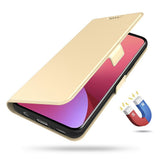 Xiaomi Poco F7 Ultra EIDERWOOD Kunstskinn Flip Deksel m. Kortlomme & Stativfunksjon – Gull