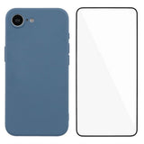 iPhone 17e / 16e Beskyttelsessett med Fleksibelt Plast Deksel & Skjermbeskytter - Blå