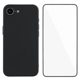 iPhone 17e / 16e Beskyttelsessett med Fleksibelt Plast Deksel & Skjermbeskytter - Svart