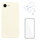 iPhone 17e / 16e Sett med Fleksibelt Plast Deksel - Skjermbeskytter - Stropp - Hvit