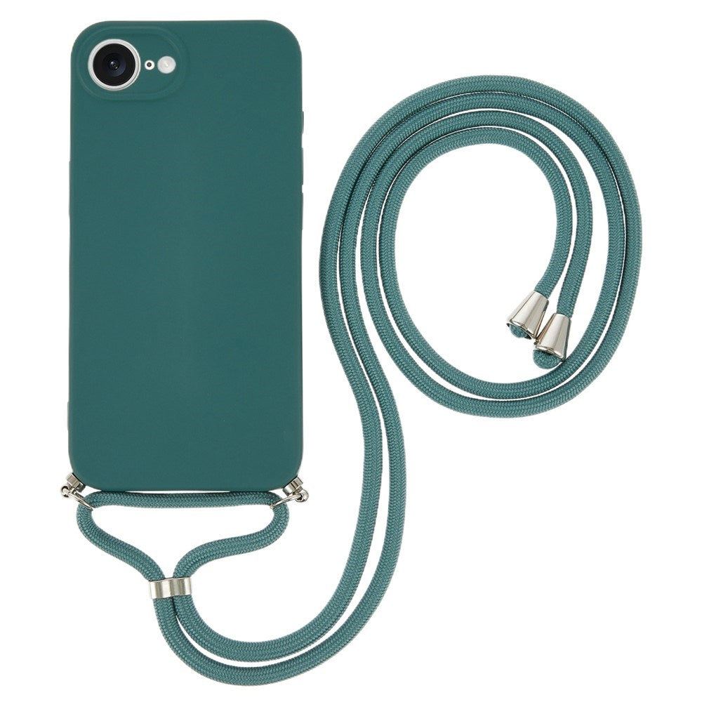 iPhone 17e / 16e EIDERWOOD Fôret Fleksibelt Plast Deksel m. Stropp - Mørkegrønn