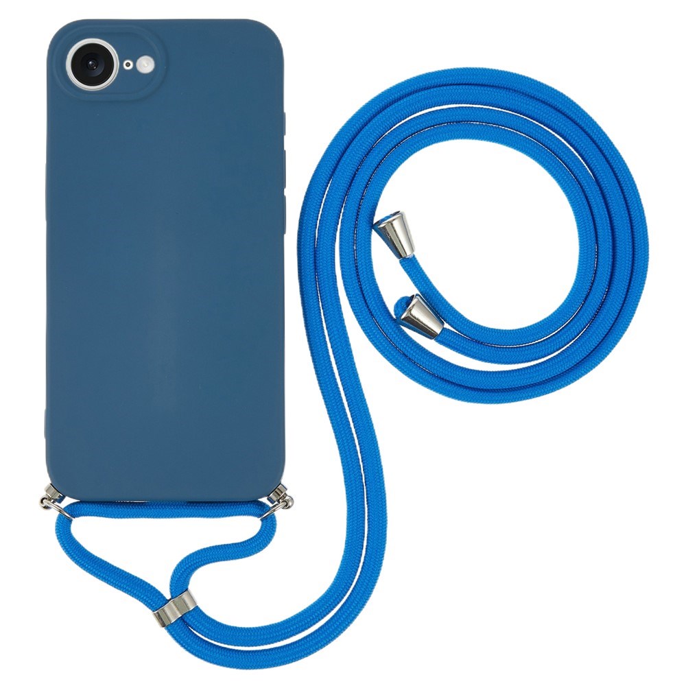 iPhone 17e / 16e EIDERWOOD Fôret Fleksibelt Plast Deksel m. Stropp - Mørkeblå