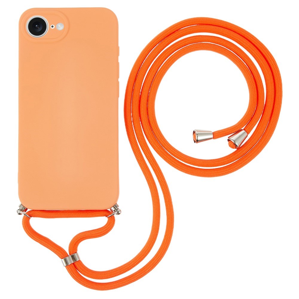 iPhone 17e / 16e EIDERWOOD Fôret Fleksibelt Plast Deksel m. Stropp - Oransje