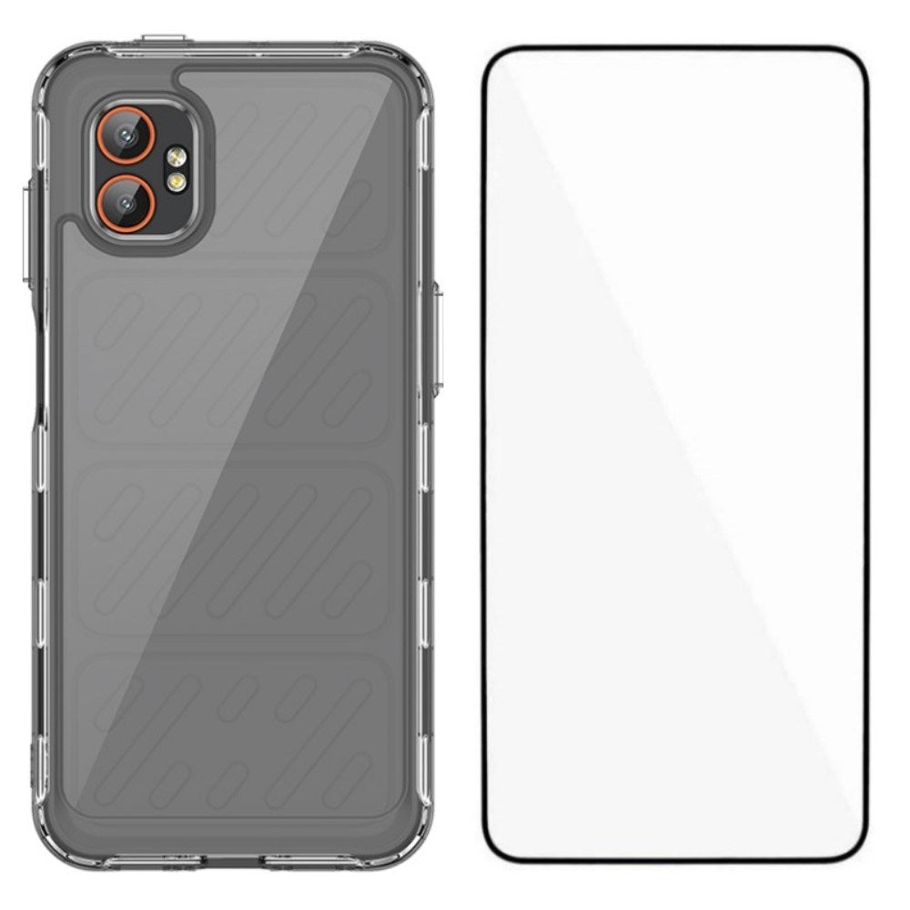EIDERWOOD Samsung Galaxy Xcover 7 Pro 2-i-1 Sett Fleksibelt Plastdeksel med Skjermbeskytter i Herdet Glass - Gjennomsiktig