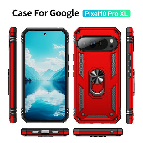 EIDERWOOD Google Pixel 10 Pro XL Hybrid Håndverker Deksel m. 360 Roterbar Stativfunksjon - Rød