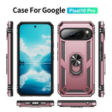 EIDERWOOD Google Pixel 10 / 10 Pro Håndverkerdeksel med 360 Graders Roterbar Støtte - Rose Gold