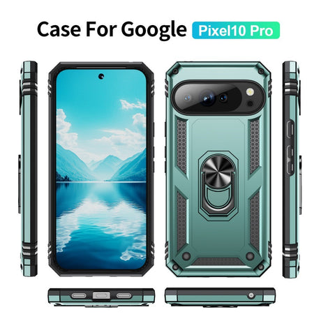 EIDERWOOD Google Pixel 10 / 10 Pro Håndverkerdeksel med 360 Graders Roterbar Støtte - Grønn