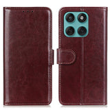 EIDERWOOD Motorola Edge 60 Fusion Kunstskinn Flip Deksel m. Kortholder & Ståfunksjon - Brun