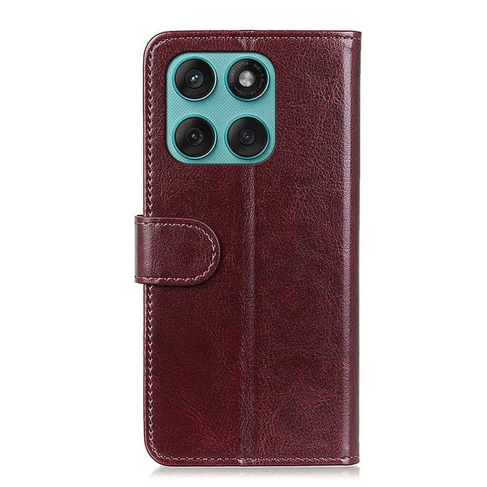 EIDERWOOD Motorola Edge 60 Fusion Kunstskinn Flip Deksel m. Kortholder & Ståfunksjon - Brun