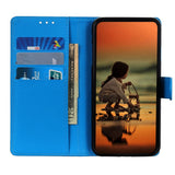 EIDERWOOD Motorola Edge 60 / Edge 60 Fusion Litchi Kunstskinn Flip Deksel med Lommebok & Stativfunksjon - Blå