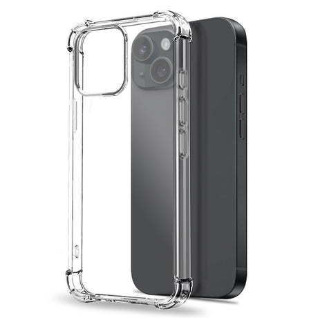 NORTHJO iPhone 15 3-i-1 Beskyttelsessett med Støtdempende Fleksibelt Plast Deksel & Skjermbeskytter i Herdet Glass & Kameralinseglass - Gjennomsiktig
