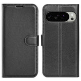 EIDERWOOD Google Pixel 10 Pro XL Kunstskinn Flip Deksel m. Kortholder & Ståfunksjon - Svart