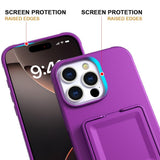 EIDERWOOD iPhone 16 Pro Max Fleksibelt Plast Deksel med Kortholder & Innebygd Speil – Mørk Lilla