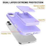 EIDERWOOD iPhone 16 Plus Fleksibelt Plast Deksel med Kortholder & Innebygd Speil – Lilla